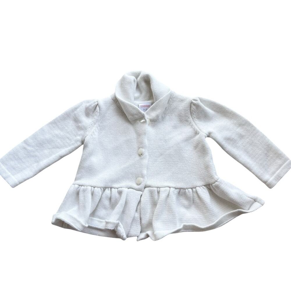Gymboree Baby Ivory Peplum Button-Down Cardigan Size 6-12 months